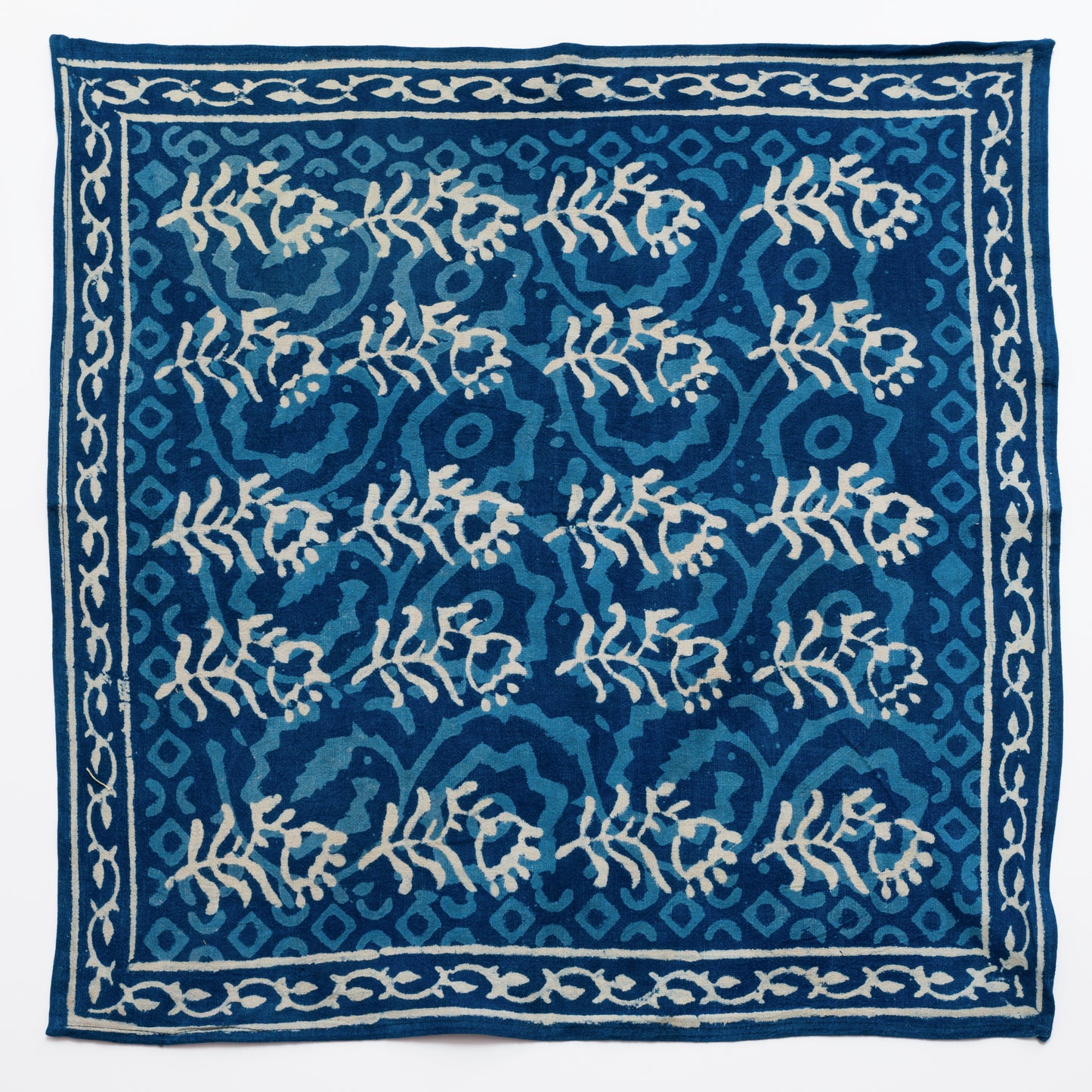 Indigo Dabu Blue Block Printed Napkin set of four