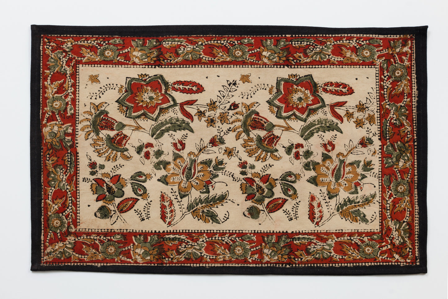 Jaipur Autumn Red Block Printed Placemat set of four