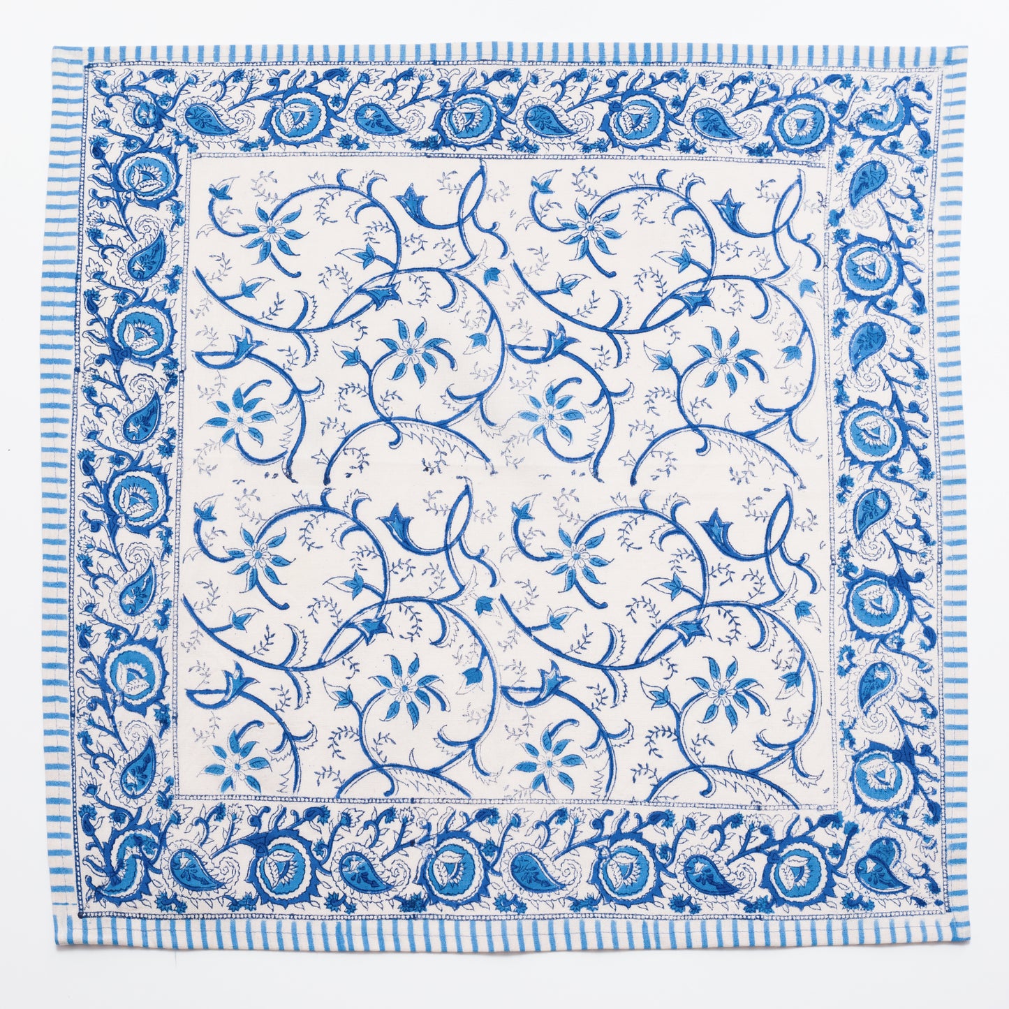 Rajasthan Vine Blue Block Printed Napkin Set of 4