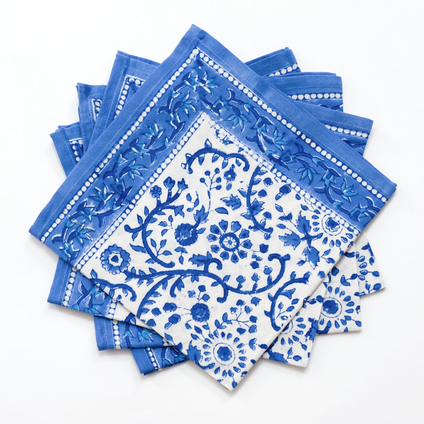 Rajasthan Floral Block Printed Napkins set of 4