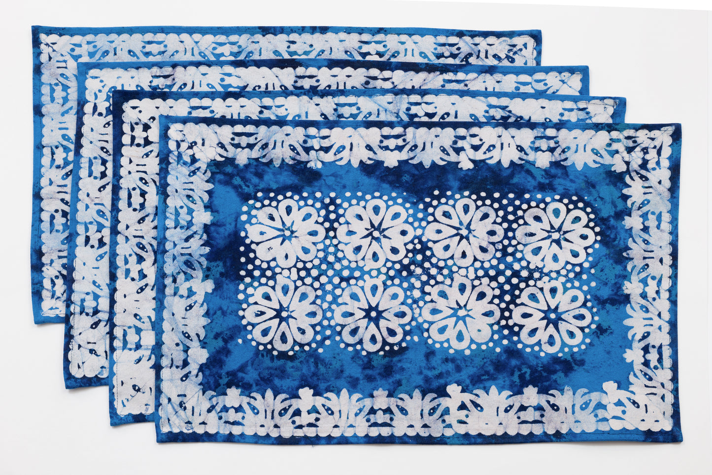 Daisy Batik Blue Block Printed Placemat set of four