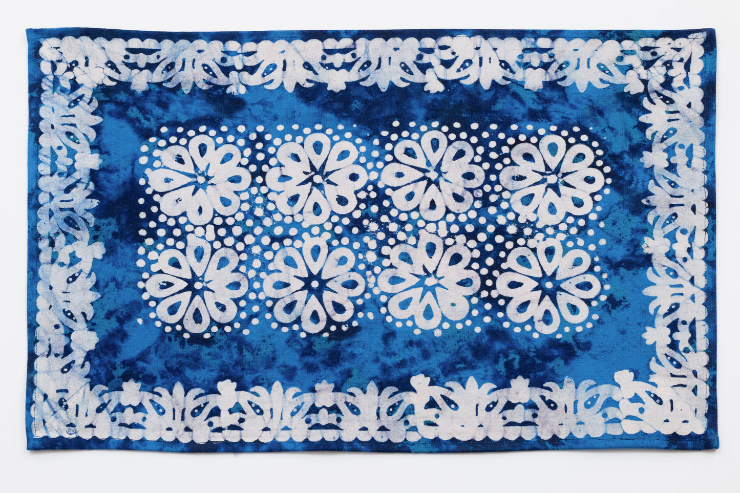 Daisy Batik Blue Block Printed Placemat set of four