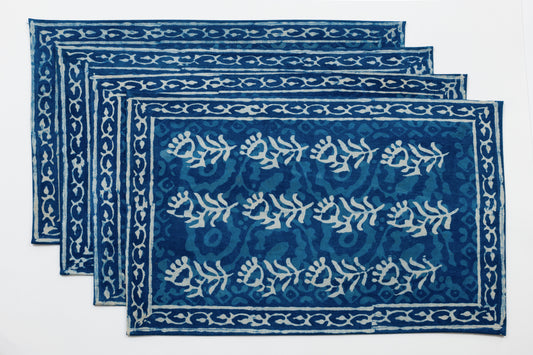 Indigo Dabu Blue Placemat set of four